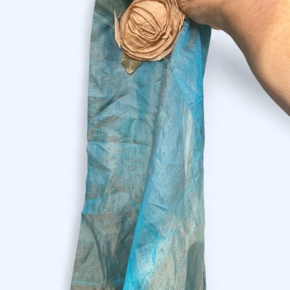 VTG IRIDESCENT 100% SILK OVERSIZED SHAWL WRAP